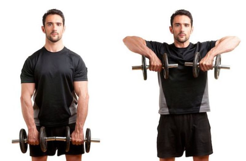 Tư thế Dumbbell High Pull đúng