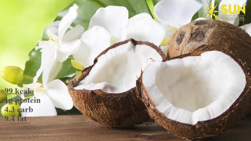 Trái dừa chứa nhiều chất béo tốt